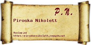 Piroska Nikolett névjegykártya