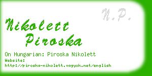 nikolett piroska business card